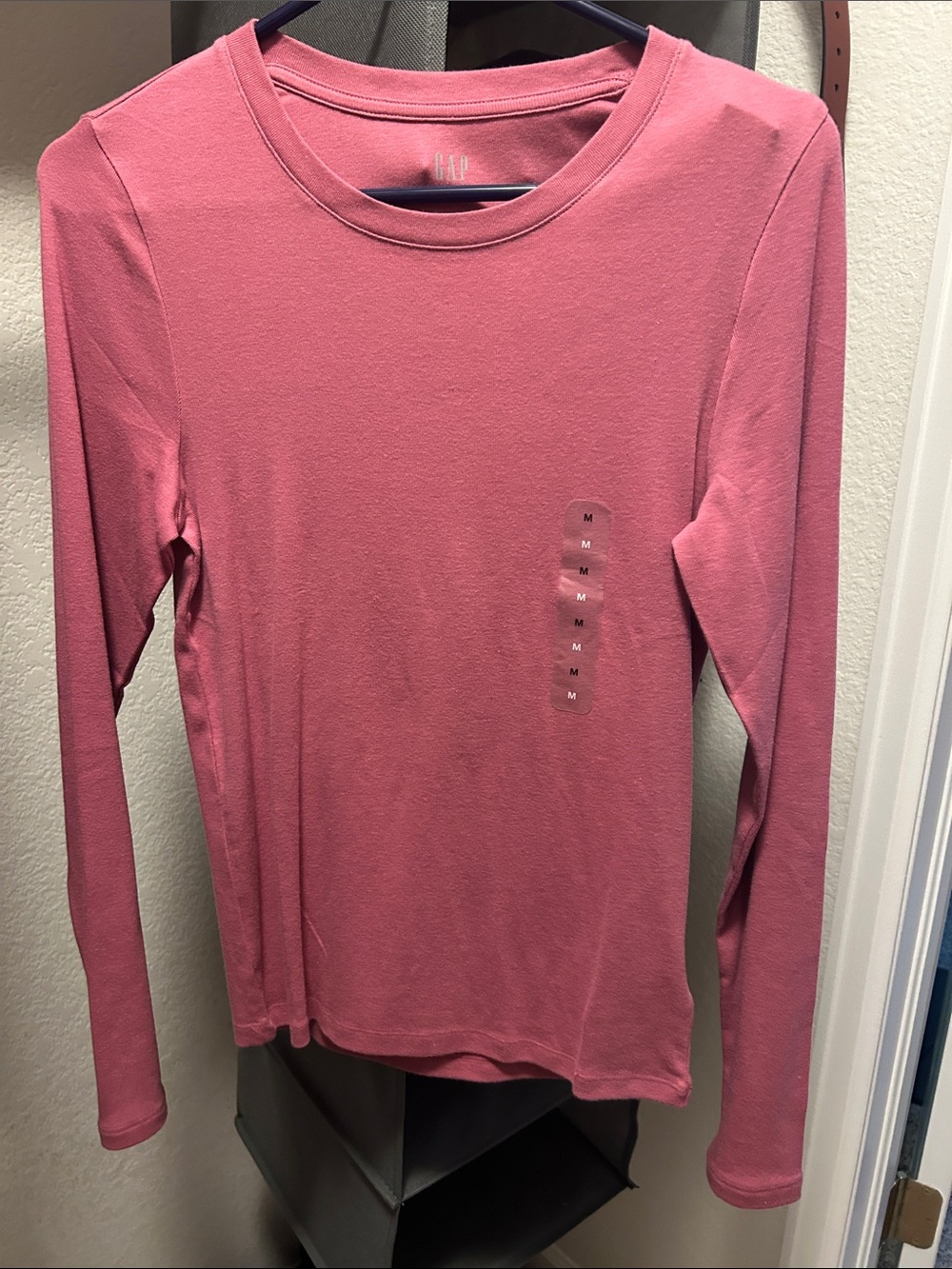GAP Long-Sleeve Crewneck Top - Rose Pink